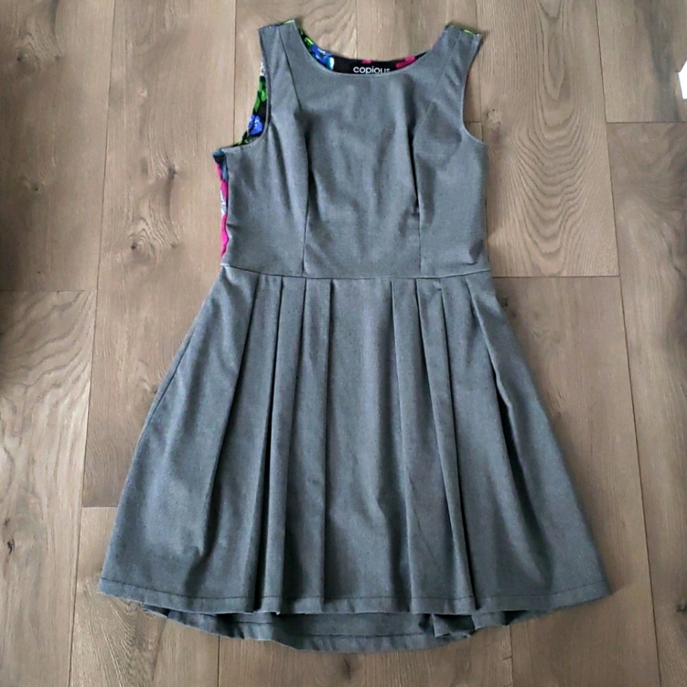 Copious fashion grey and floral dress
